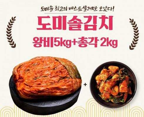 놓치면 후회할 도미솔김치 4총각2파1만두3종총11.75kg 베스트5